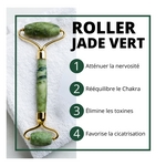 1 Masseur Visage en Pierre de Jade - Vert + Housse