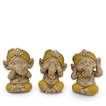 Lot de 3 Ganesh Jaune