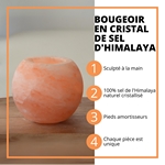 Bougeoir en Cristal de Sel Himalaya Sphère 900g